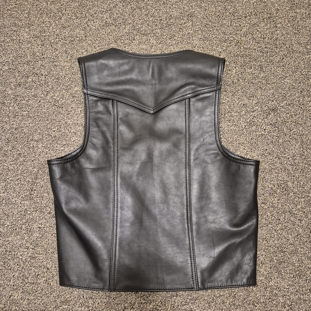 Rob Amsterdam Men's Black Leather Vest " DISCOUNTED " - Picture 4 of 6